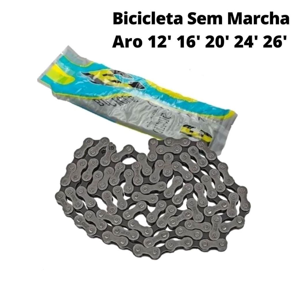 Corrente Grossa Para Bicicleta Sem Marcha Aro 12/16/20/24/26/28