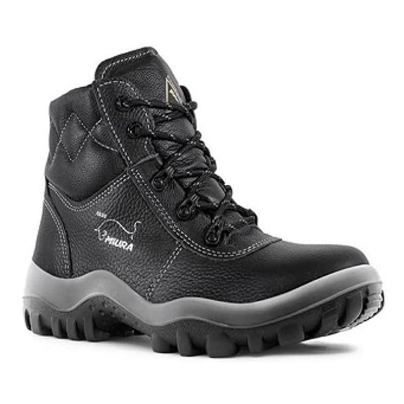 Botina Eletricista Bico de PVC Miura Gran Luxo Preta Ca 13177