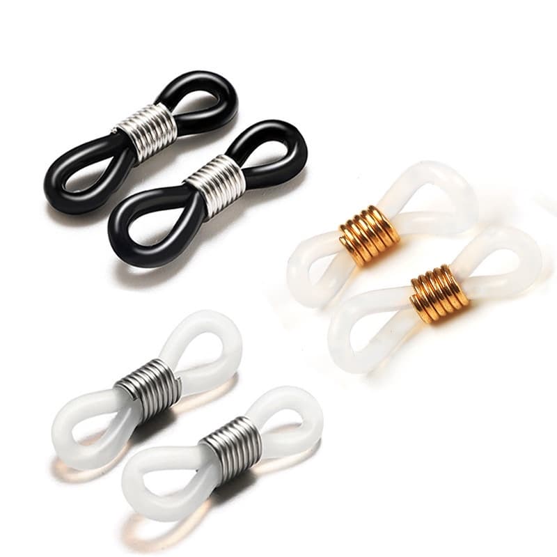 【 Um Par 】 Material De Contas DIY Corrente De Óculos Corda De Silicone Antiderrapante Acessórios 304 Aço Inoxidável