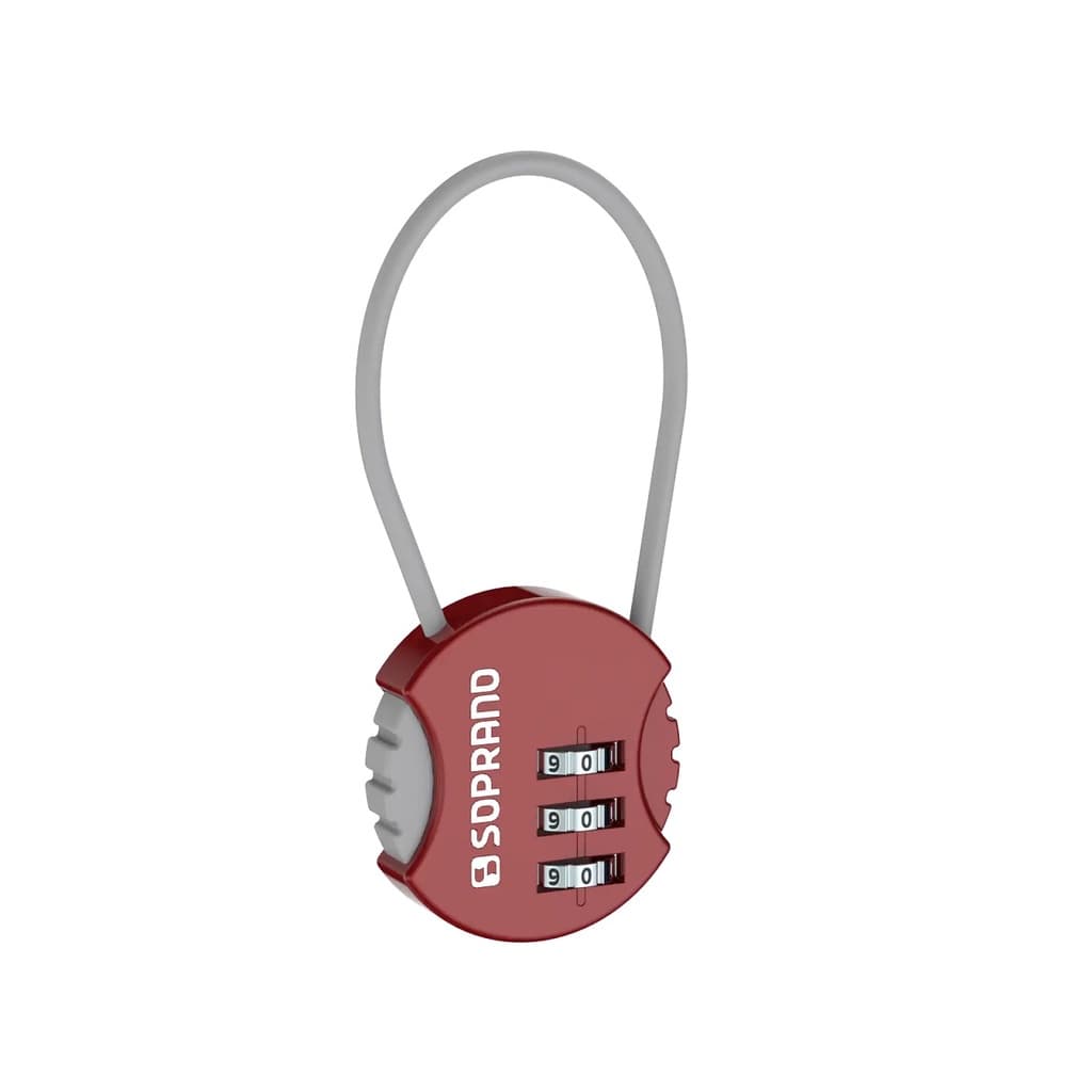 Cadeado de Segredo Numérico Para Malas de Viagem Bolsas Mochila Com Troca De Senha Infinita Z35 Vermelho - Soprano