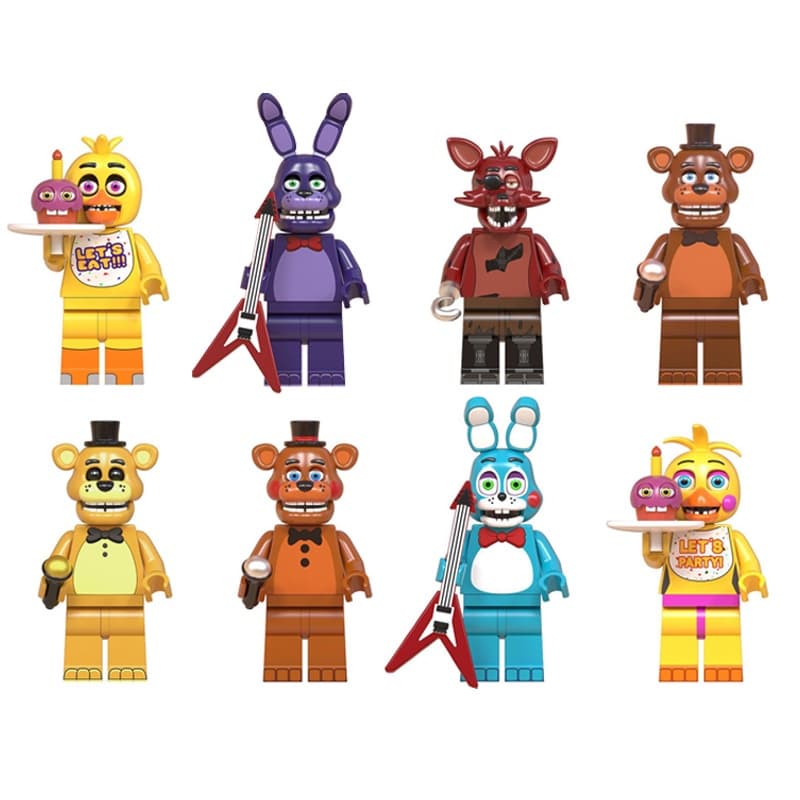 Five Nights at Freddy's Building Blocks Toy Golden Freddy Bonnie Game Horror Series Brinquedos Para Crianças