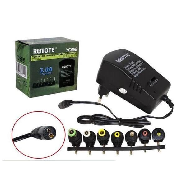 Fonte de Alimentação Universal 3.0ARegulável 6 Plugs 30W