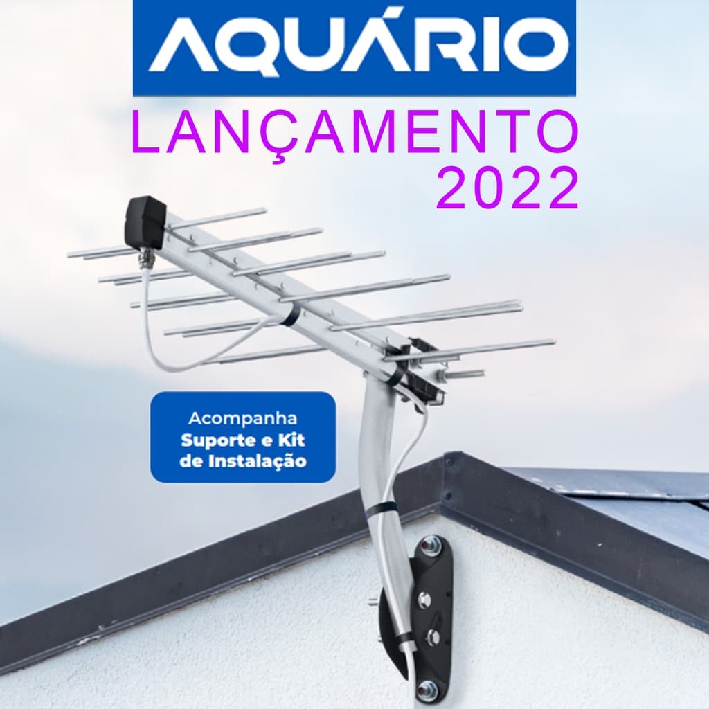 Antena Digital 4k + Mastro + Cabo 10 Metros Aquário LANÇAMENTO!!