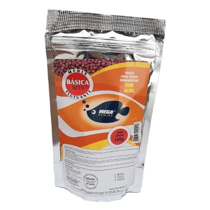 RACAO PEIXES MEGA FOOD BOLINHAS MEDIA 100G