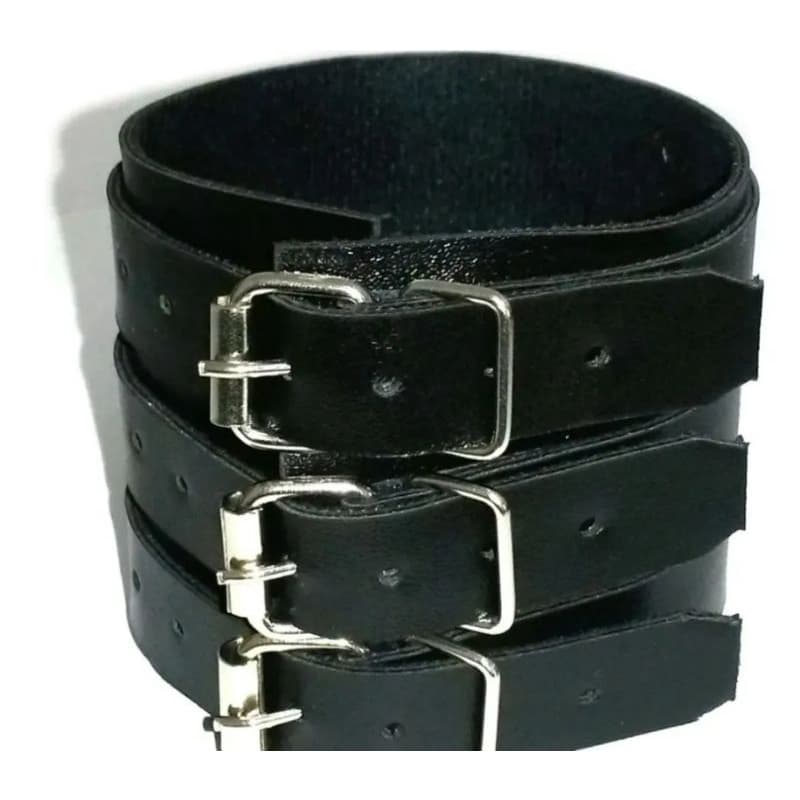 2 Pulseiras Munhequeiras 3 Fivela Masculina Couro Ecológico