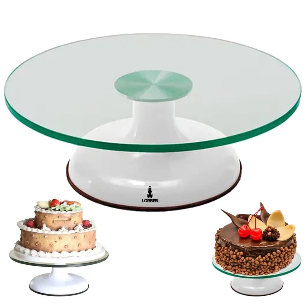 Bailarina Giratória Bolo Torta Vidro Rolamento Duplo Lorben