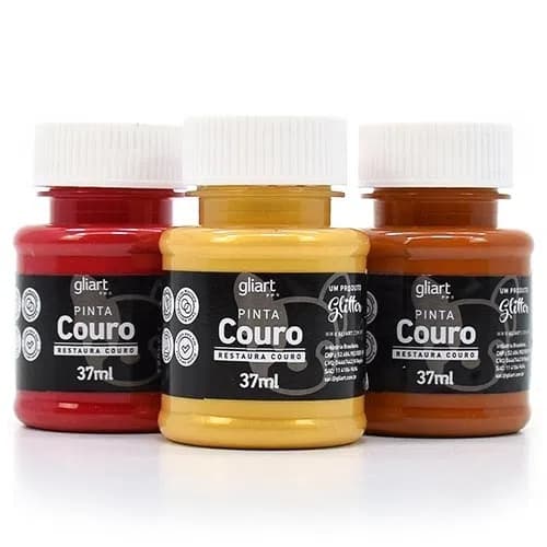 Tinta para couro sintético e natural Pinta Couro Gliart 37ml - 9 opções de cor