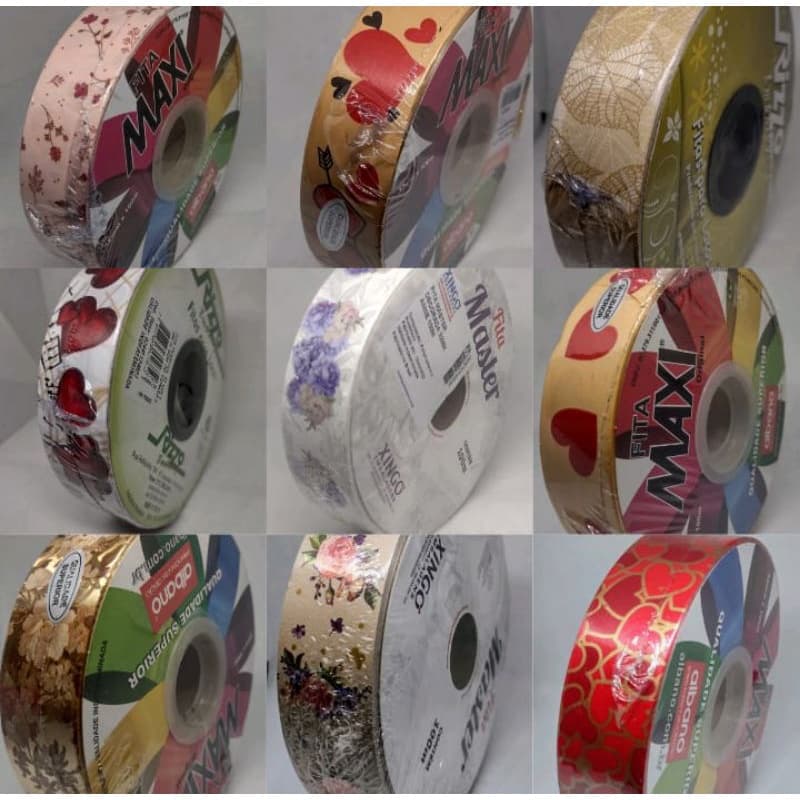 Fita decorada para laços 32mmx100m