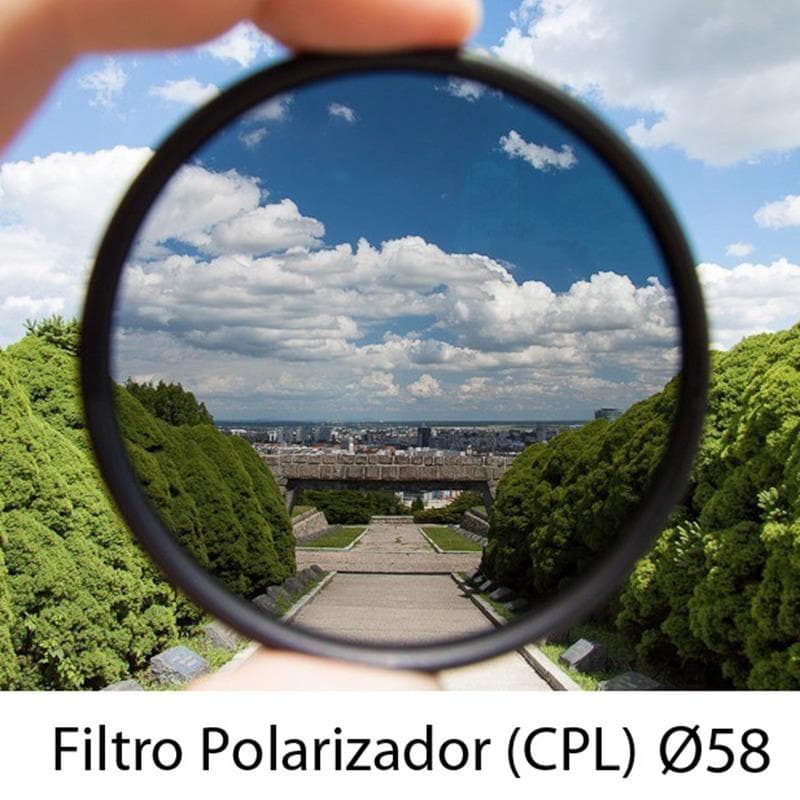 Filtro Cpl 58mm Polarizador P/ Canon EF-S 18-55mm f/3.5-5.6 55-250mm f/4-5.6 AF-S NIKKOR 50mm f/1.8G