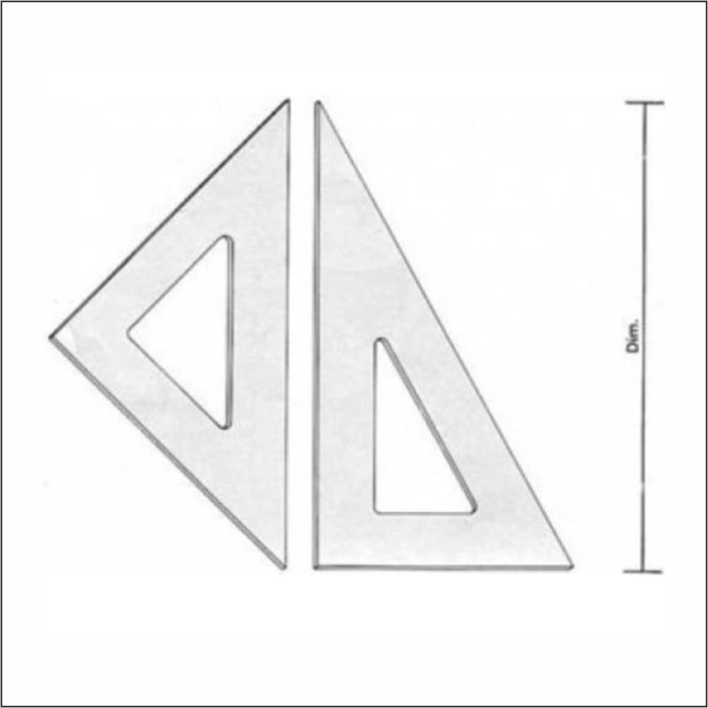 Par De Esquadros Acrilico Desenho Técnico 26 Cm - Fenix