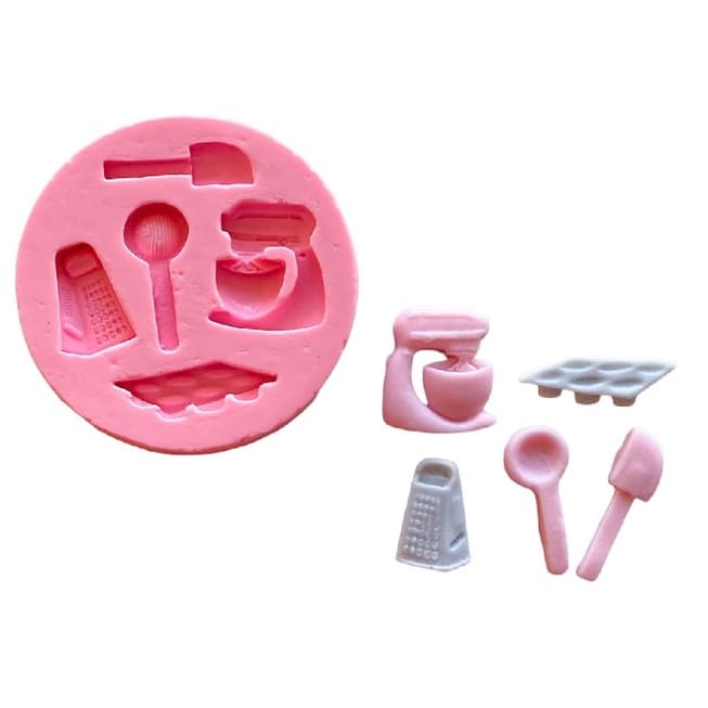 MOLDE DE SILICONE UTENSÍLIO COZINHA BATEDEIRA COLHER