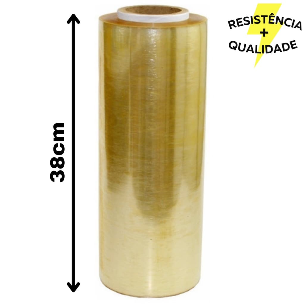 Rolo Bobina Plastico Filme Pvc Esticavel Resistente 38cm X 300m