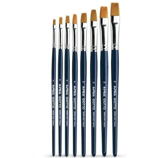 Kit 8 Pinceis Giotto Taklon Chato Série 600