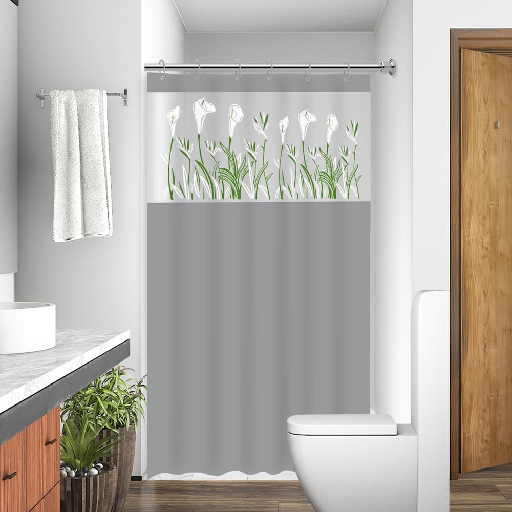 Cortina Estampada De Banheiro PVC Premium Antimofo Resistente Fácil Lavar