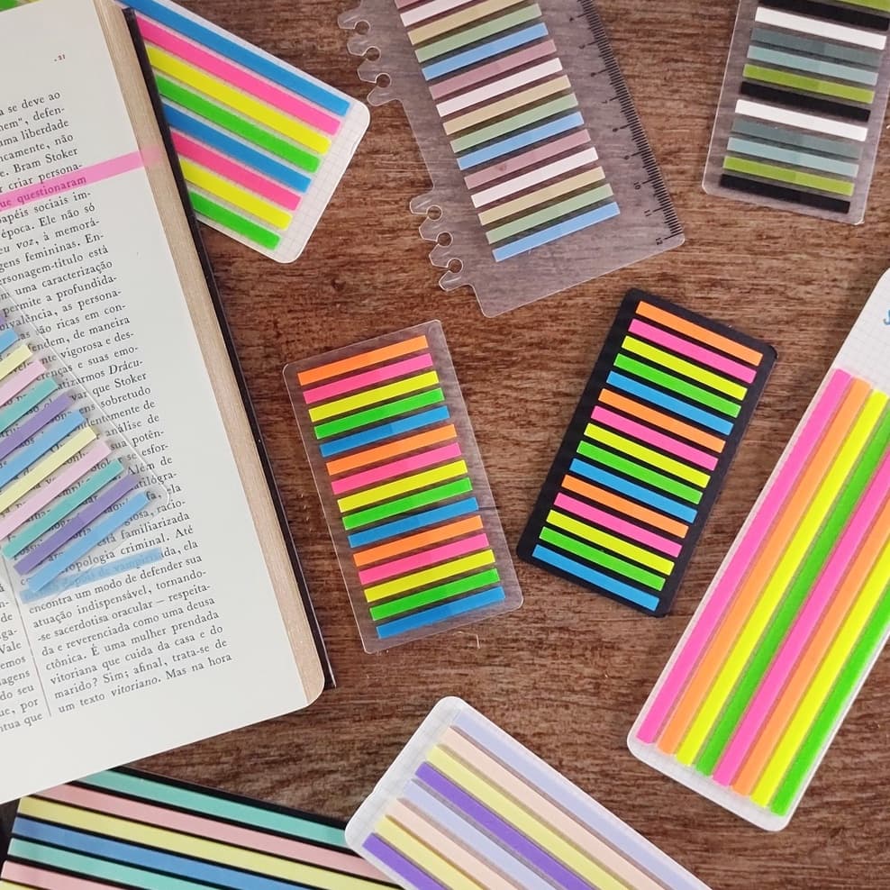 Notas adesivas stick note flags fininho marcador de página