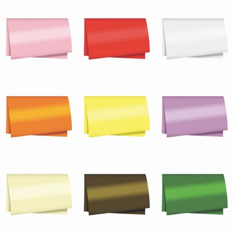 embalagem Poli Sujinho Celofane Colorido Cores Folhas para flores 49x69cm 50 folhas