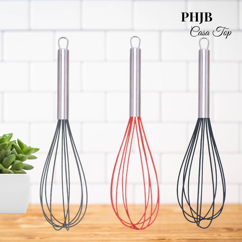 Batedor De Ovos/Fue Massas Bolo em Silicone - 29,5cm - TOP