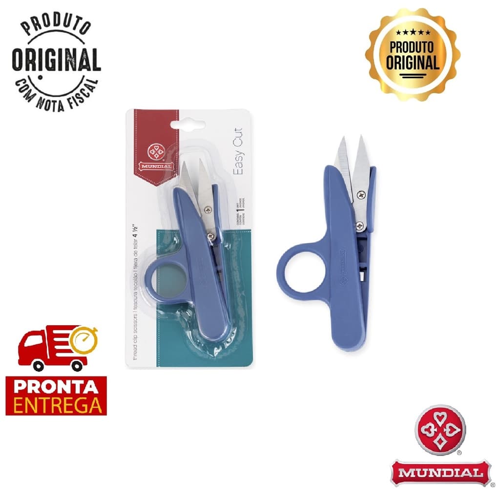 Tesoura De Arremate Mundial Tecelão Easy Cut - 12 cm ou 4 1/2"