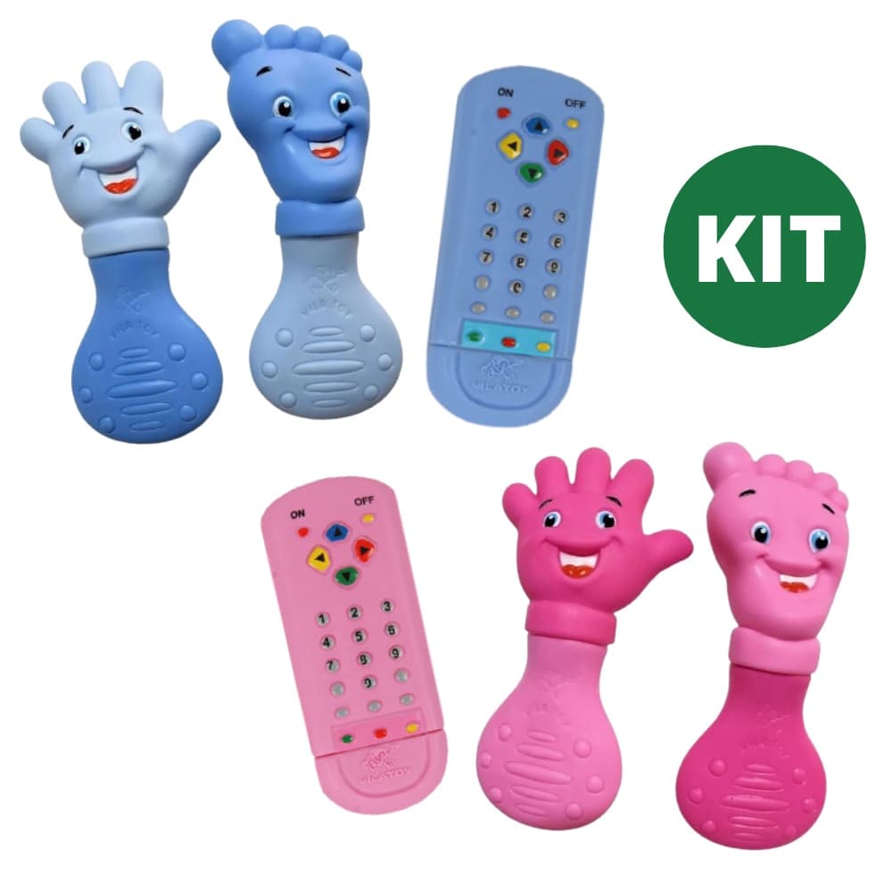 Kit Mordedor para Bebê Infantil Mãozinha e Pezinho Macio Dentição Gengiva
