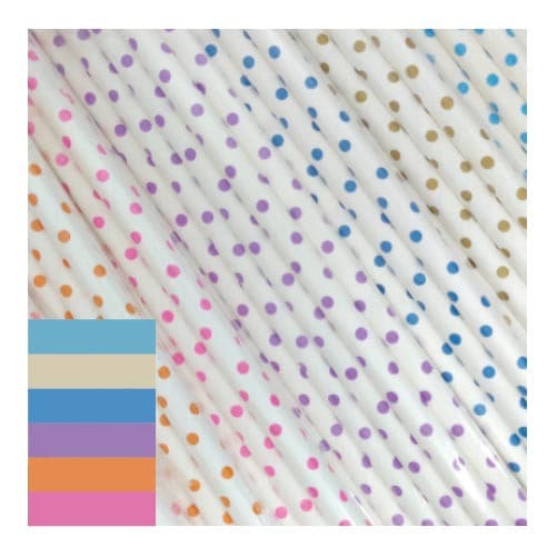 Canudo de Papel Biodegradável Topo de Bolo Bolinha Poá 25 Unidades Q26