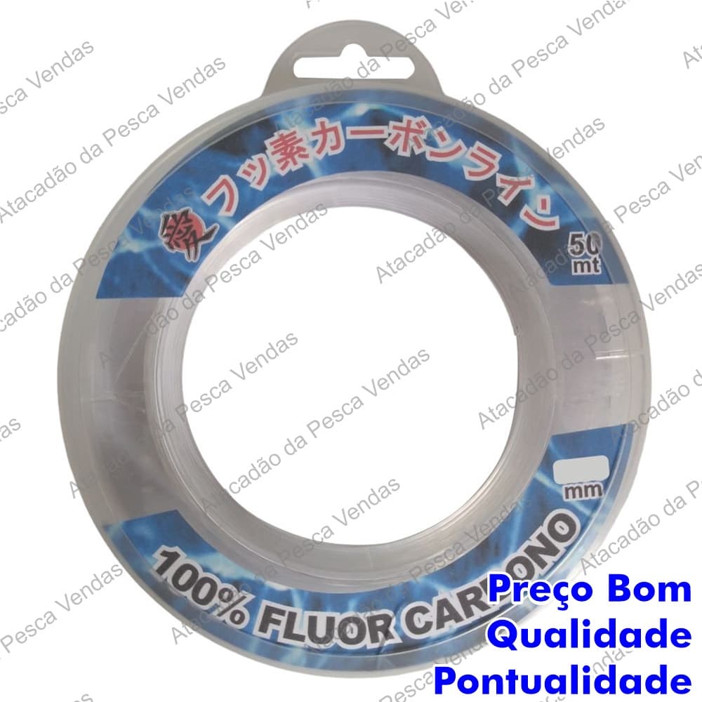 Linha Fluorcarbon Leader Transparente Vários Tamanhos 50 Mt.