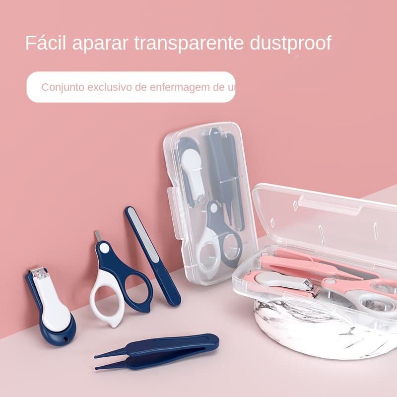 Conjunto Utensilios Cuidados p/ Bebê Manicure e Higiene Tesoura Cortador e Lixa Unha -  Diversos Modelos