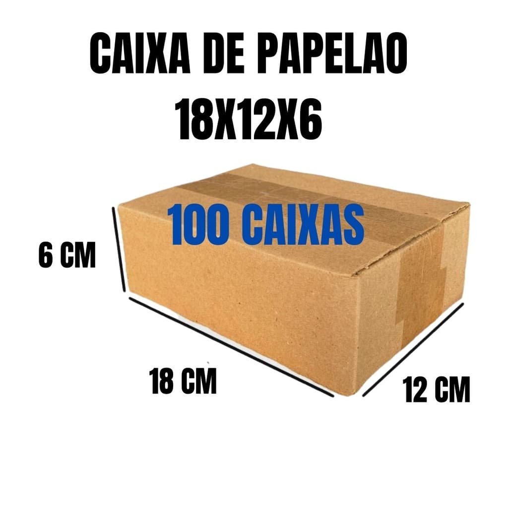 KIT 100 Caixa de Papelão correio Sedex Pac  Ecommerce 18x12x6