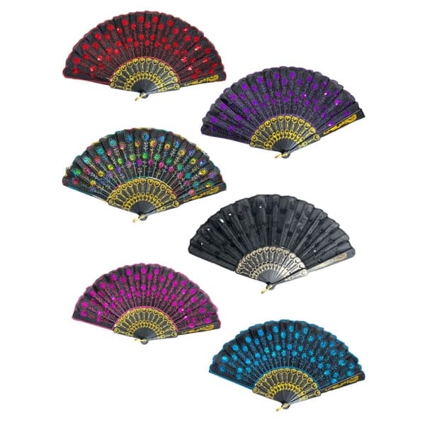 Leque Pomba Gira Cigana Luxo Paetê Cores Umbanda Candomblé - Escolha Sua Cor