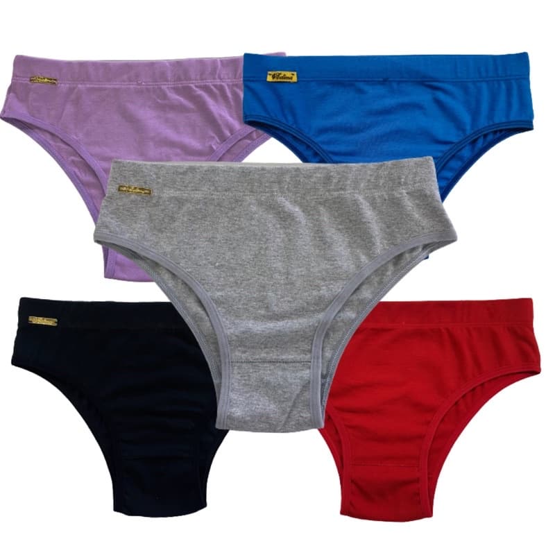 Kit 5 Calcinhas Mirela em Algodão Conforto Maternidade Baixa Compressão  Cintura Alta Compressão