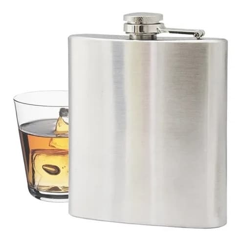 Cantil de Bolso em Aço Inox 230ml – Porta Bebida Whisky, Vodka e Rum