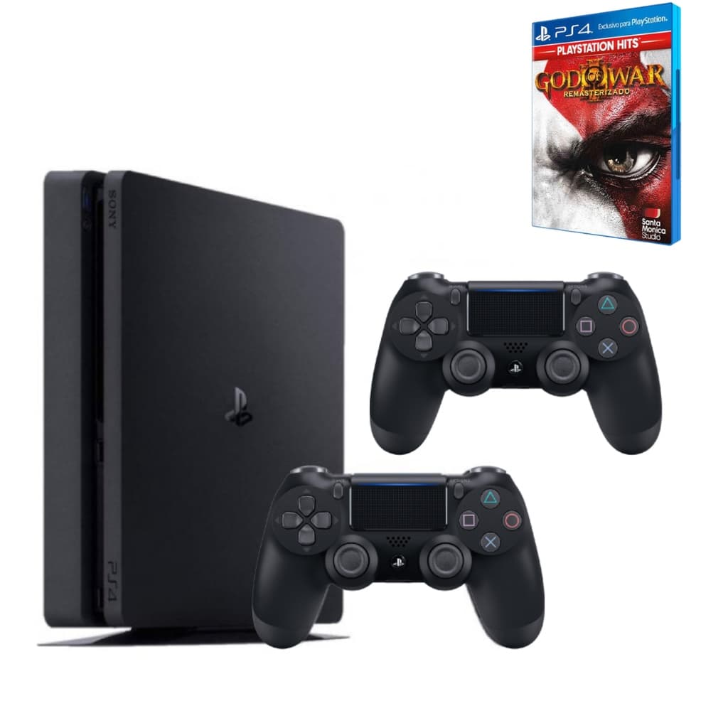 Playstation 4 Slim - Video game Ps4 1tb/500gb com 1 ou 2 controle + jogo Aleatório - Console Original - Semi novo