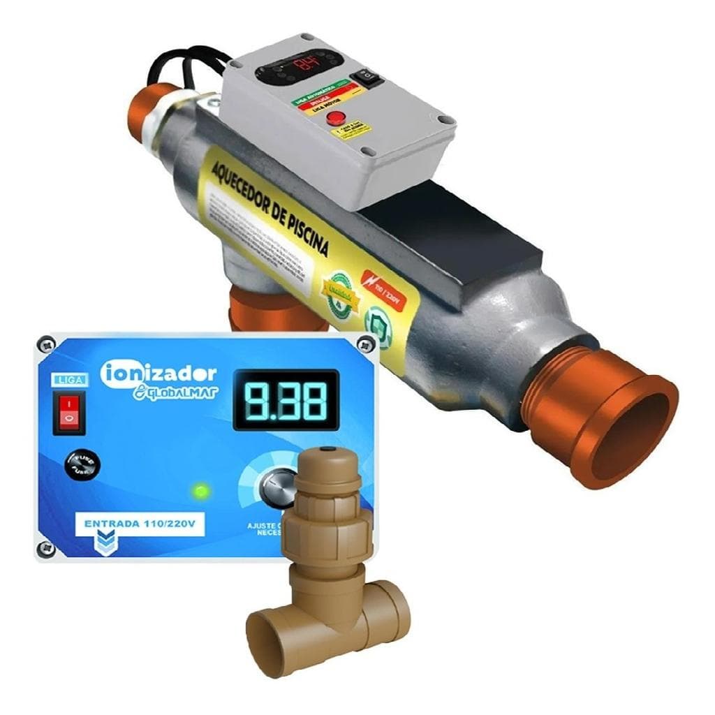 Aquecedor Elétrico Para Piscinas Até 40.000 L Com Wifi E Ionizador Digital