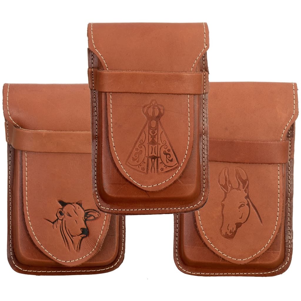 Bainha Capinha De Celular Em Couro Legitimo - Vários Modelos