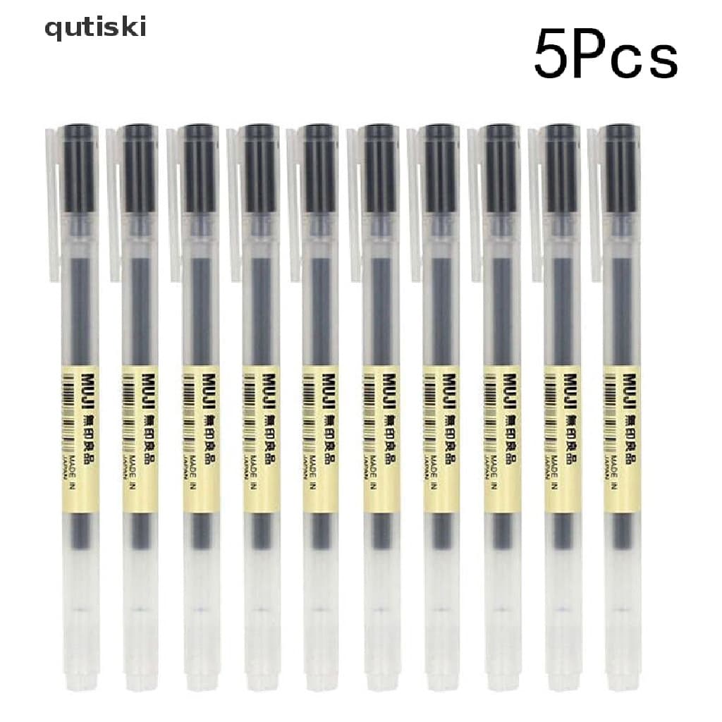 [5pcs Muji Moma Japão 0.38mm/0.5mm Caneta De Tinta Gel Não Tóxica Azul/Preto BR