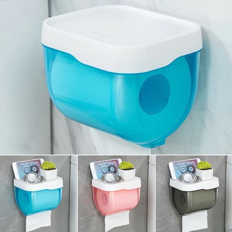 Dispenser Papel Higiênico Suporte Impermeável Para Banheiro Colável