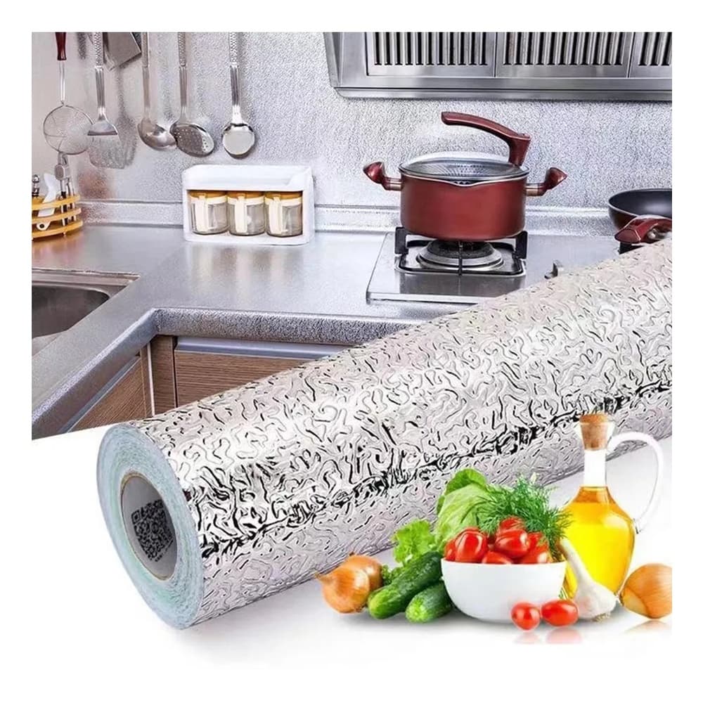 kit2 Papel De Parede Autoadesivo De Folha De Alumínio 40x200 cm