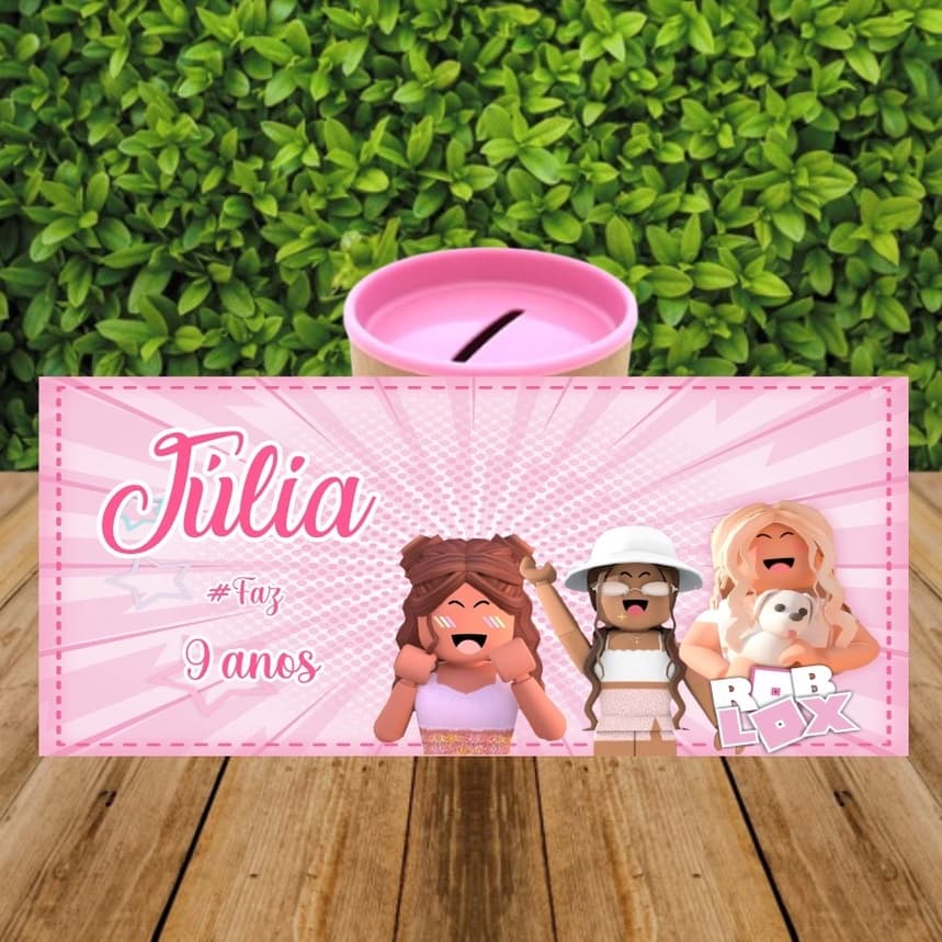 10 Cofrinhos Personalizado Roblox Menina