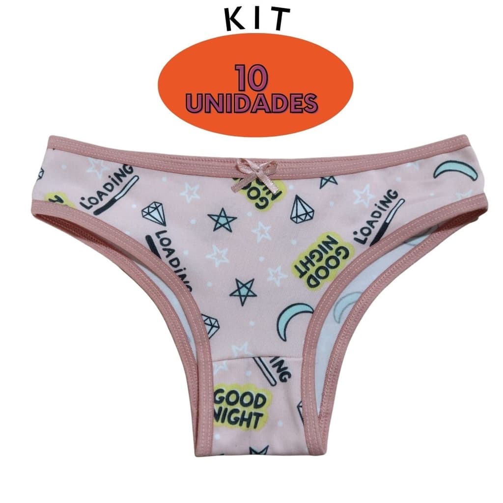 Kit C/10 Calcinha infantil  microfibra