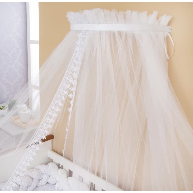 Dossel Infantil Branco Para Bebê Com Mosquiteiro