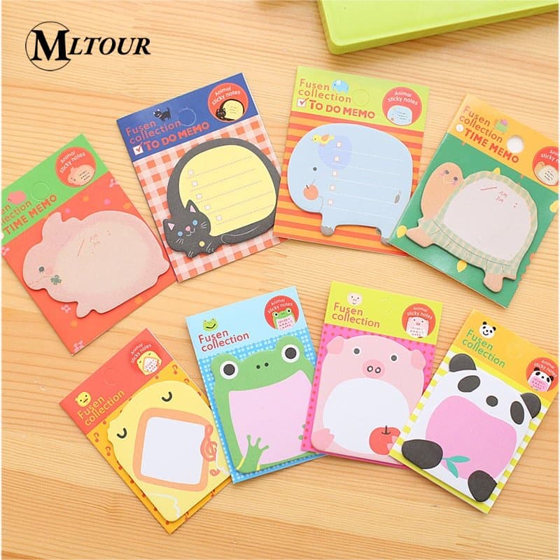 Memo Notas Criativas n Times Papel Mestre Mensagem Estudantil Presentes Desenho Animado Animal