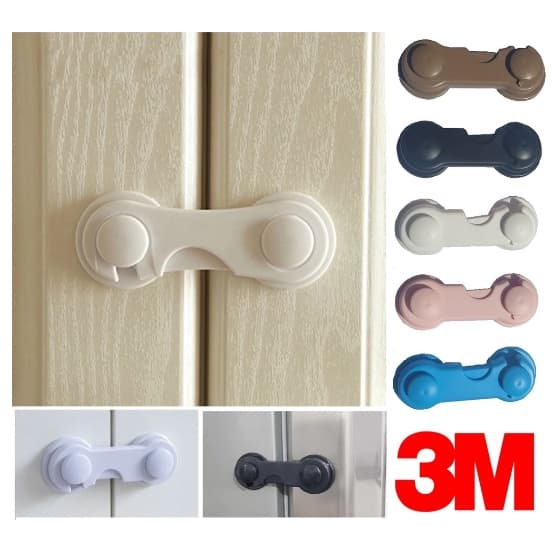 Kit com 6 Travas de Segurança Bebê para Gavetas Portas e Armários com Várias Cores