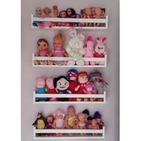 4 Prateleiras Decoração Branco Mdf Livro Revista Infantil