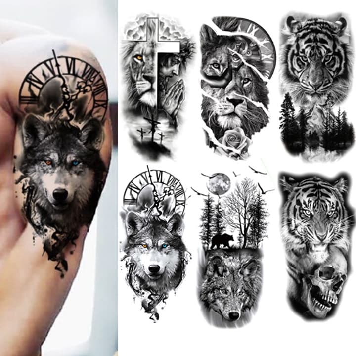 Tatuagem Temporária Tattoo Fake a Prova D'água Unisex Realistas 3D Festa Social Verão Praia Masculino Feminina Falsa