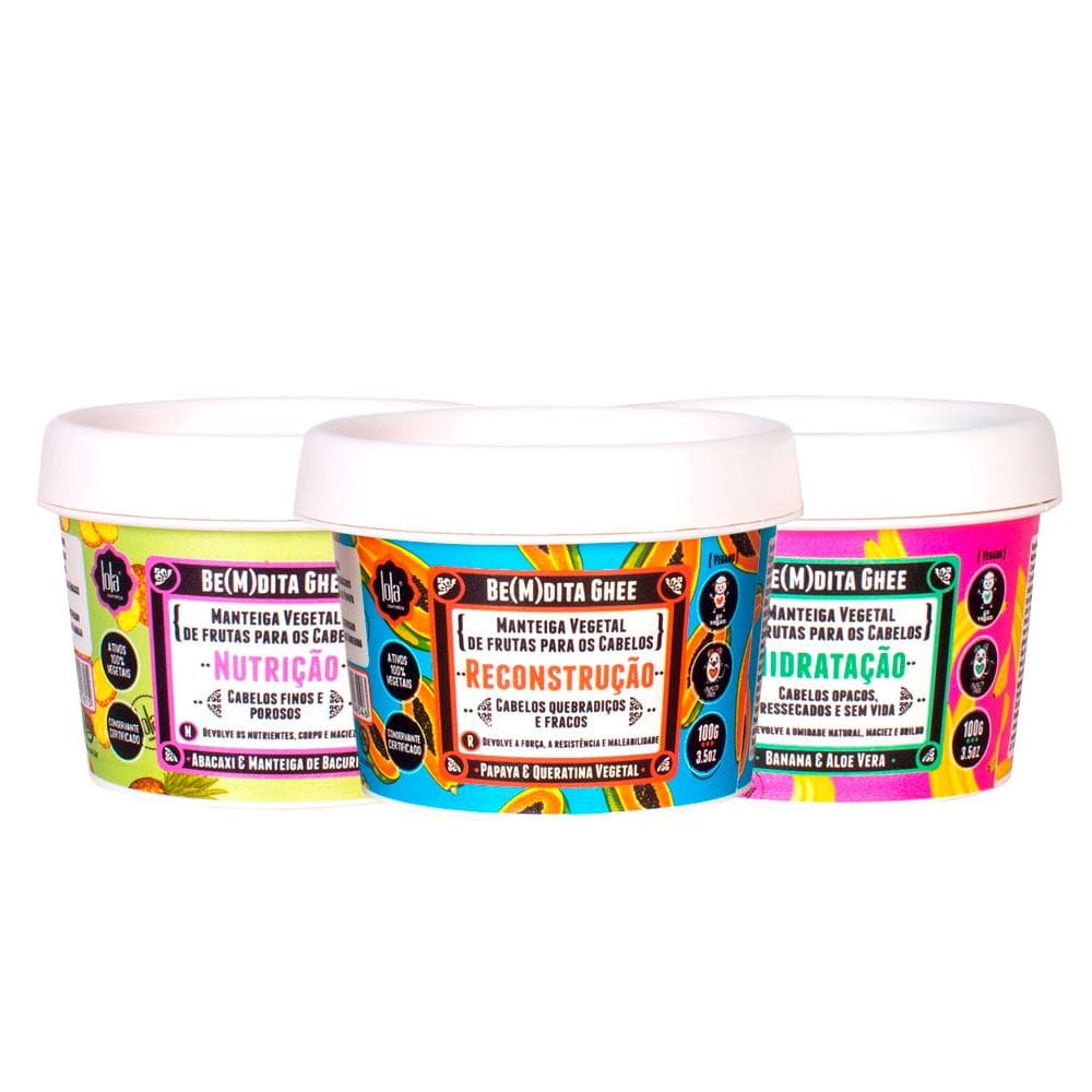 Kit Lola Cometics - Máscara de Hidratação e Máscara de Nutrição e Máscara de Reconstrução 100 g