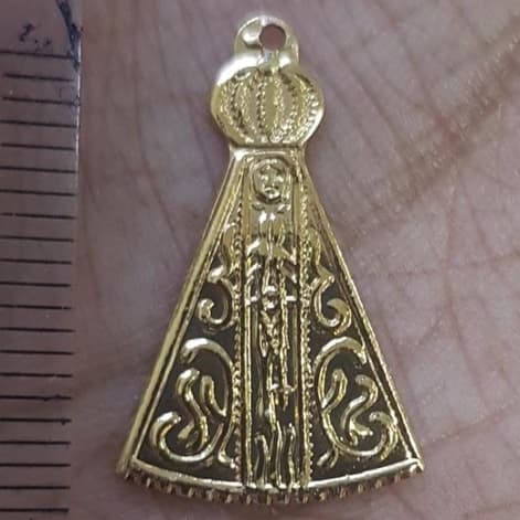 Pingente nossa sennhora ou divino expirito santo para terço em aluminio - 10 UNIDADES