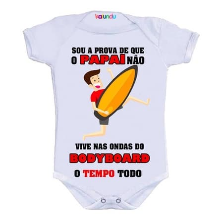 Body Infantil Personalizado Papai Nas Ondas Do Body Board