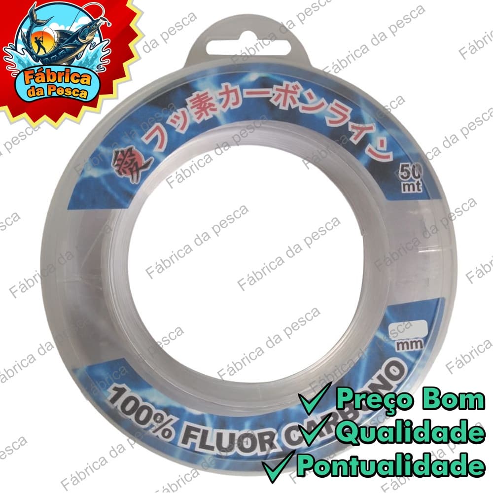Linha Fluorcarbon Leader Transparente Vários Tamanhos 50 Mt.