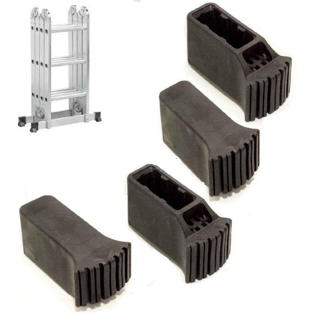 Kit 4 Pés Sapata de Borracha Antiderrapante Escada Articulada Multifuncional