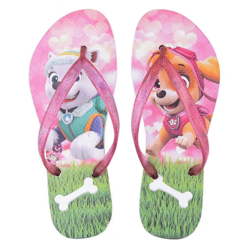 Chinelo Dedo Menina Infantil Feminino Patrulha Canina Glitter Skye Leve Macio Confortavel