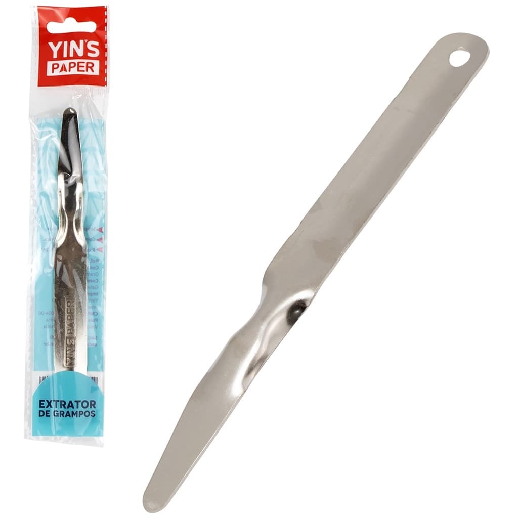 Extrator de Grampo Espatula Zincado - Yin's / Papelaria / Material Escolar / Grampos / Extrator